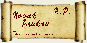 Novak Pavkov vizit kartica